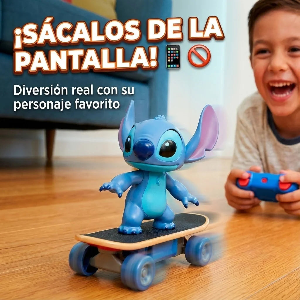 Juguete Stitch Patineta a Control Remoto